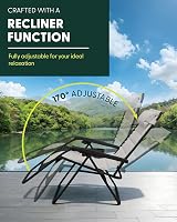 KEPLIN Set of 2 XXL Premium Heavy Duty Padded Two Tone Zero Gravity Chairs view 4
