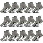 GRPSKCOS Non Slip Toddler Socks 15 Pairs Toddler Grip Anti Skid Low Cut Socks for 1-7 Years Boys Girls