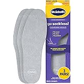 Dr Scholl’s Go Sockless! Cushioning Insoles for Women Men Unisex, 3 Pairs, Trim to Fit - Absorbs Moisture to Keep Feet Dry, Shoe Inserts for Women Men with Plush Terry Cloth Layer for Added Comfort
