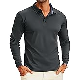 MAGCOMSEN Men's Polo Shirts Long Sleeve Golf Shirt Performance Quick Dry Moisture Wicking Casual Collared Shirts