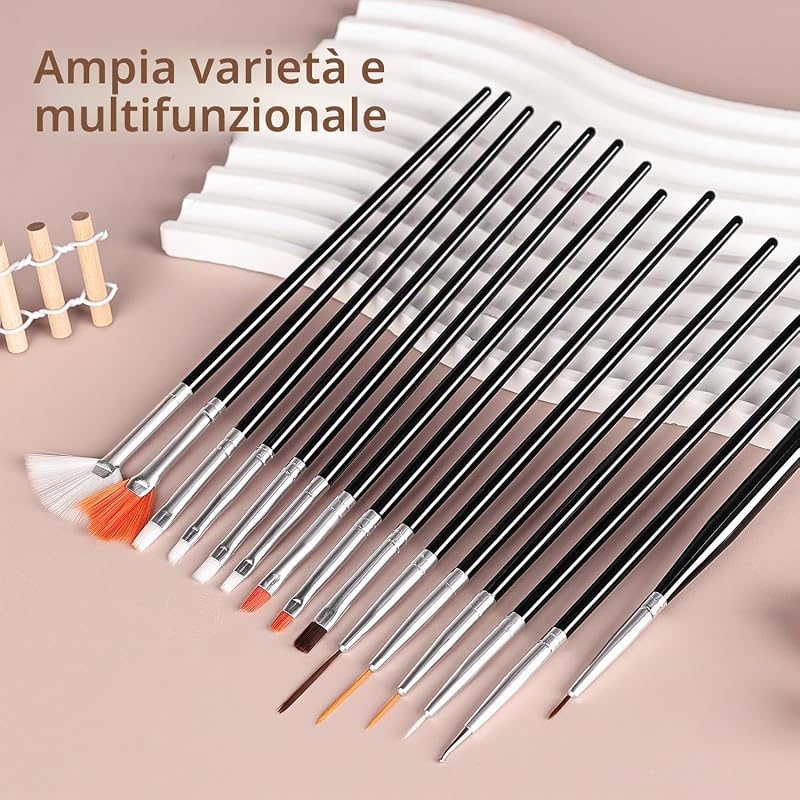 32 Pennelli Nail Art, Dotting, Manicure Francese, Pennello Polvere