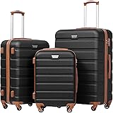 Coolife Luggage 3 Piece Set Suitcase Spinner Hardshell Lightweight TSA Lock