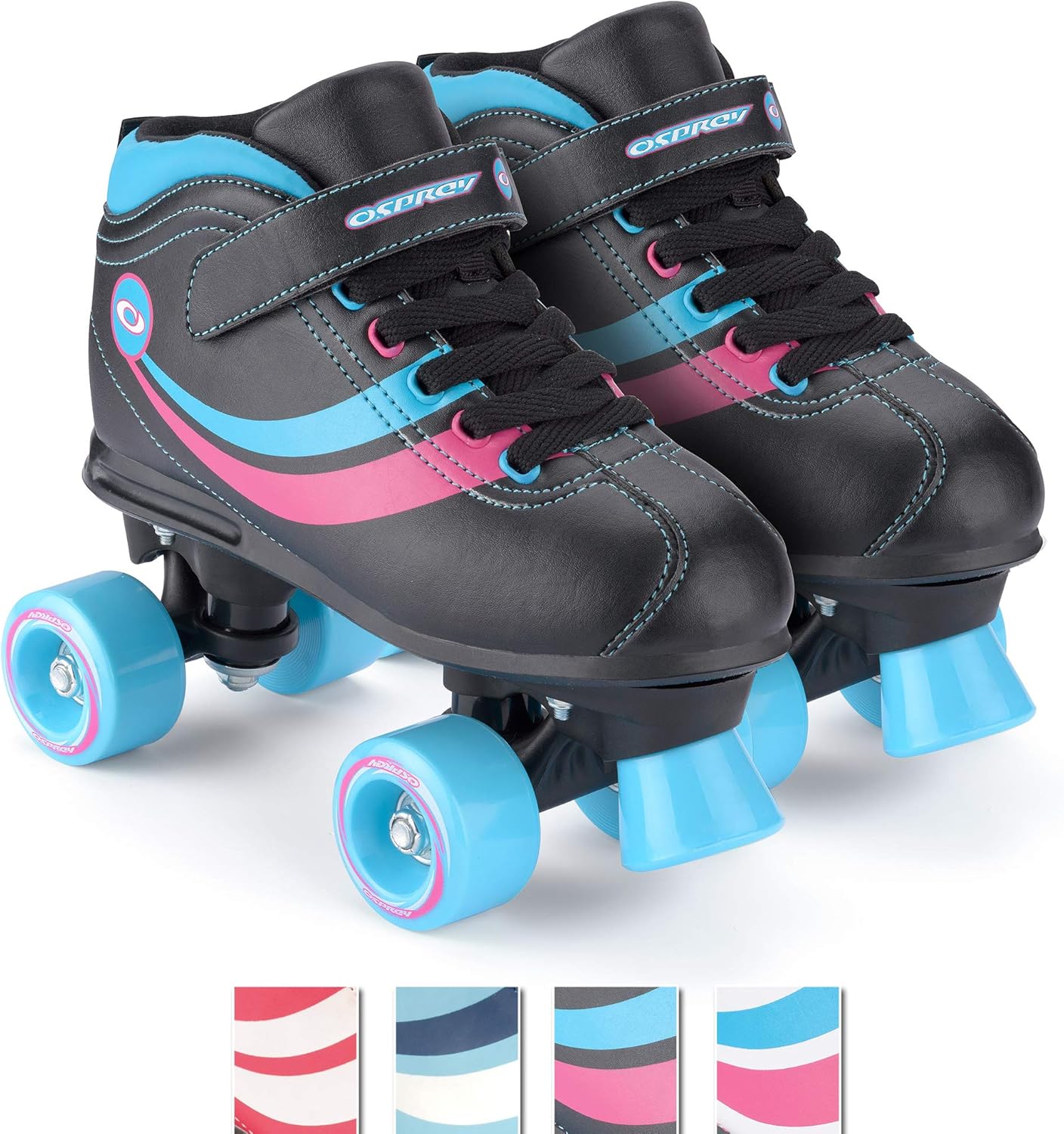 Osprey Disco Quad Roller Skates for Adults and Kids, Retro Roller Boots