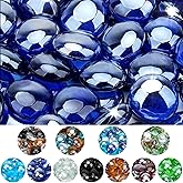 Mr. Fireglass 10 Pound Fire Glass Beads, 1/2" Reflective Round Fire Glass Drops for Fireplace Fire Pit & Lanscaping, High Luster Royal Cobalt Blue