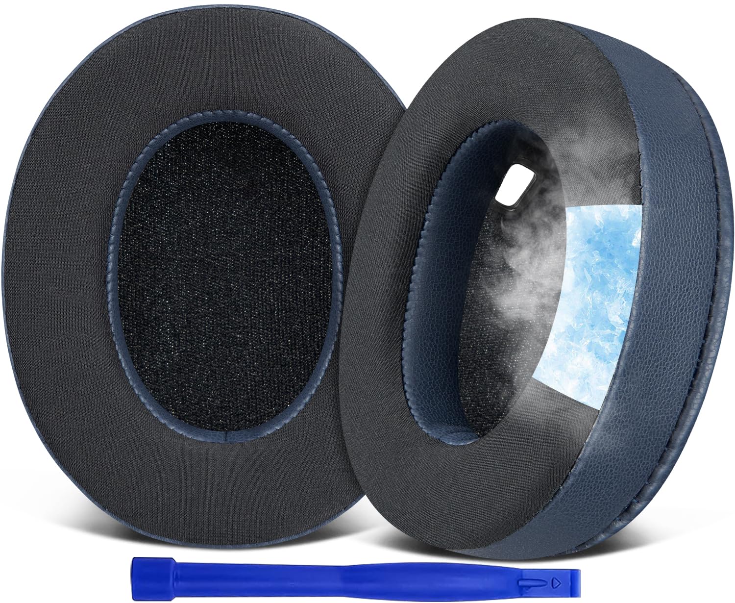 SOULWIT Cooling-Gel Earpads Replacement for Sony WH-1000XM4 (WH1000XM4) Headphones, Ear Pads Cushions with High-Density Noise Isolation Foam, Added Thickness, Without Affecting Sensor - Navy Blue — image 1