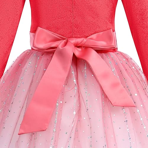 Toddler Christmas Dress Baby Girl Velvet Dress Long Sleeve Pageant Party  Maxi Tulle Evening Gown Fall Outfit Winter Xmas Holiday Snowflake Dresses  Kids Princess Wedding R - Red 3-4T in Kenya |
