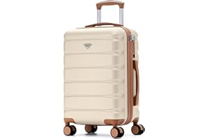 Flight Knight 22x14x9" Carry On Suitcase Hardside TSA Lock USB C Port Lightweight Luggage Silent Double Spinner Wheels Maximum Overhead Carry-On Bag For American & United Approved Airlines