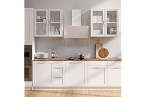 Furnaza 48" Kitchen Wall Cabinets 4 Doors - Laundry Upper Wall Amount Storage Cabinets with Acrylic Soft Glass Doors, in Whit