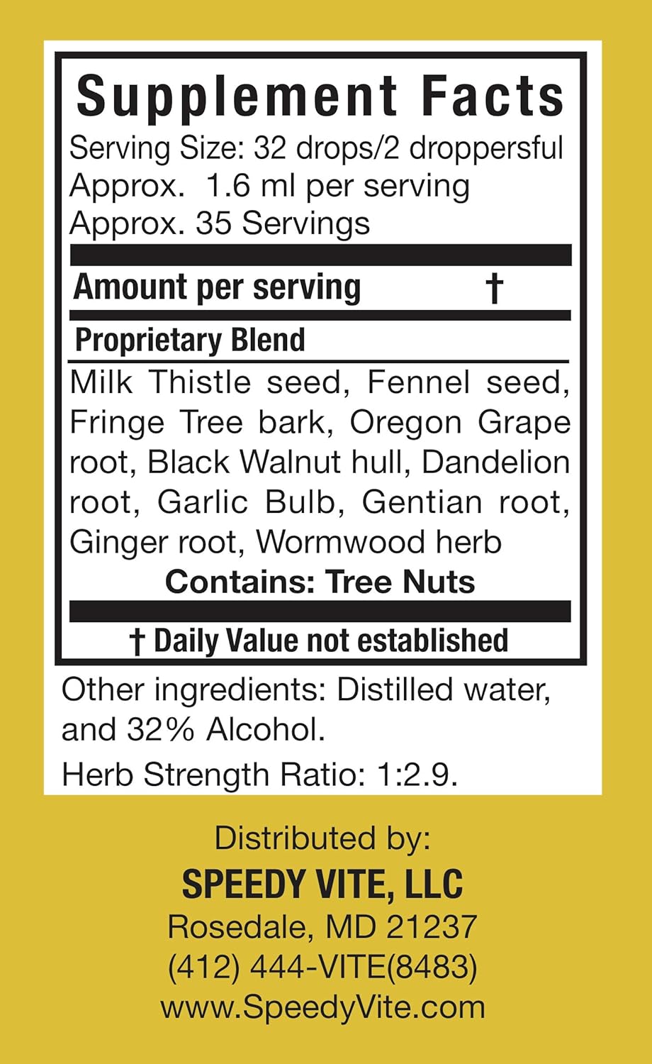 Classic Herbal Liver/Gallbladder Cleanse and Detox Speedyvite® (2 fl oz) Drops - Milk Thistle, Dandelion Root and More: Health & Personal Care