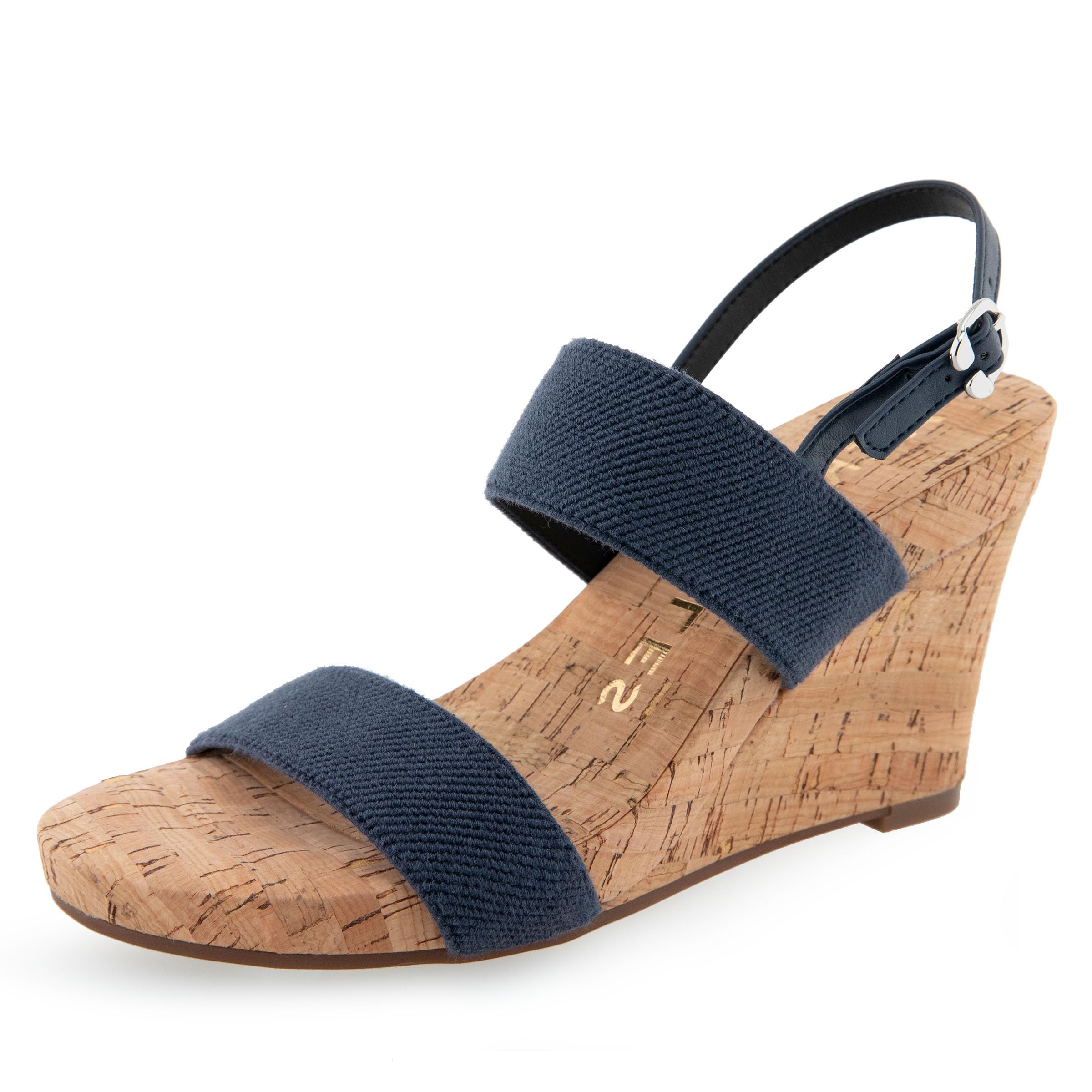 Aerosoles Women’s Paxton Wedge Sandal, Navy Combo, 7 Wide