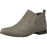 Dr. Scholl's Shoes Women's Rate Ankle Boot, Dark Shadow Grey Perforated Microfiber Suede, 6.5 US
