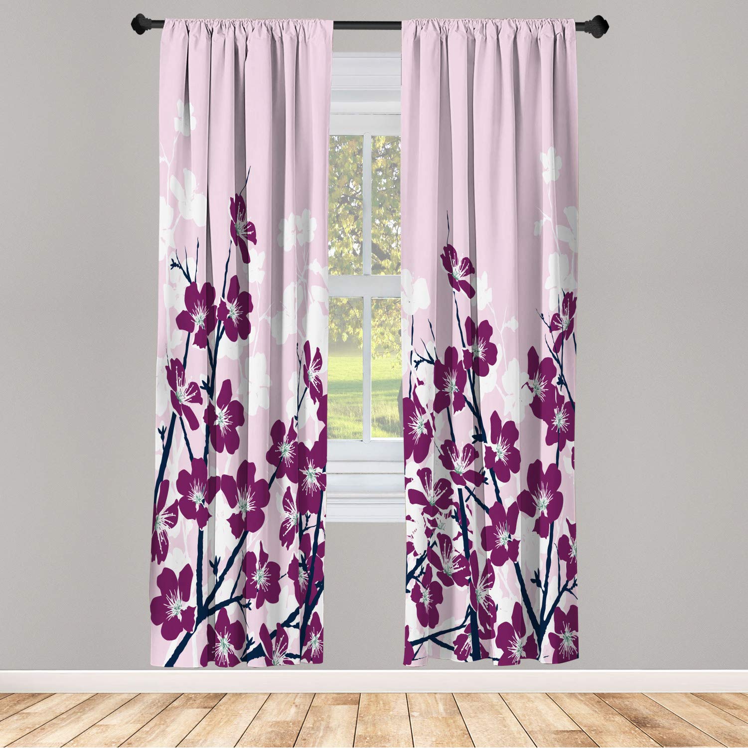Lunarable East Window Curtains, Japanese Cherry