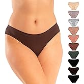 Alyce Ives Intimates Womens Seamless Underwear Pack, Ribbed Bikini Panties, 10 Pack