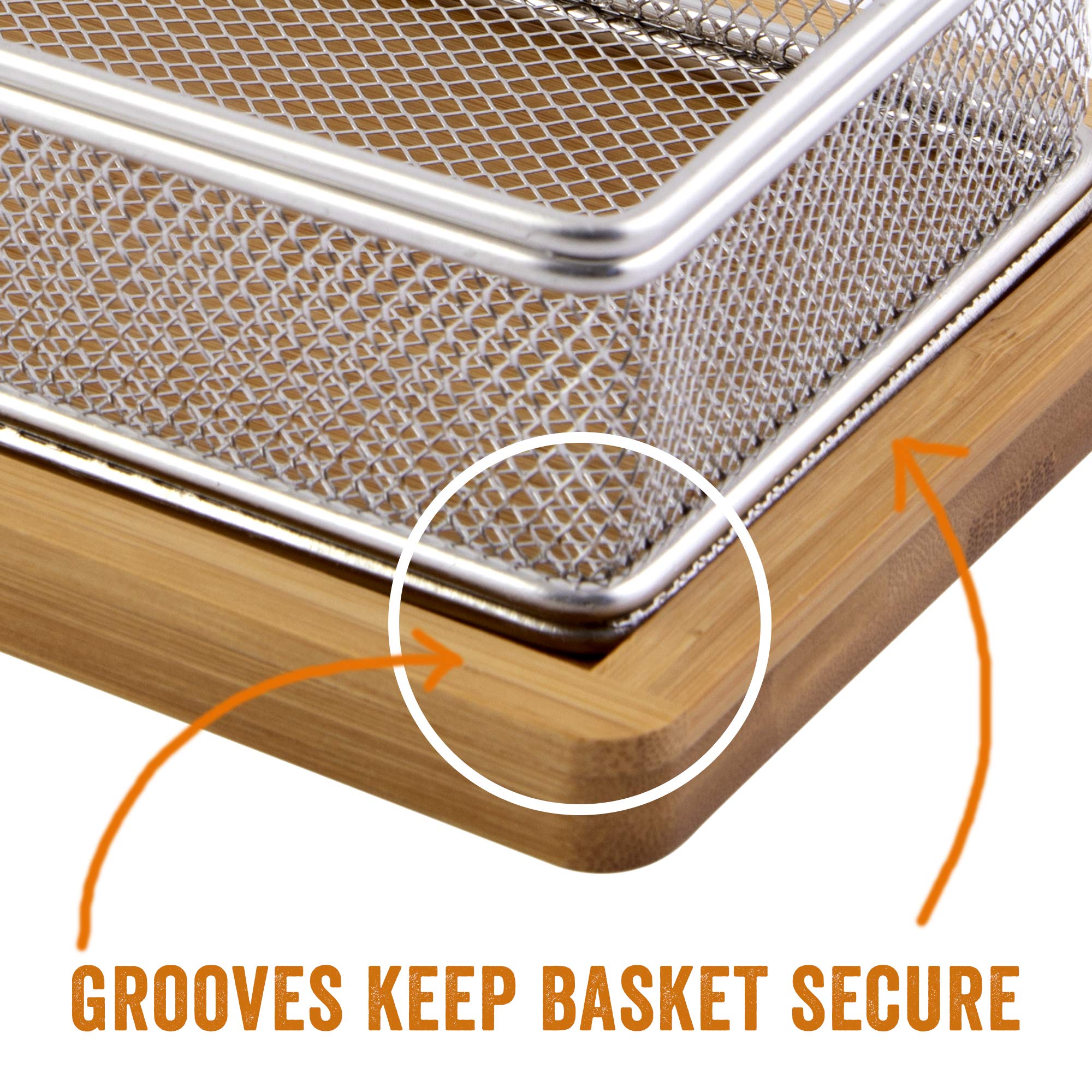 Yukon Glory YG-605 Magnificent Chip & Dip Serving Basket Bamboo Board and Sauce Cup Set for French Fries Fried Fish and More