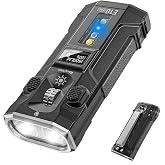 RovyVon E10 Pro Flat EDC Flashlight, 1600lm White Light&amp;Green Beam Combo | Portable Flashlight with UV/Red/White Sidelights, Replaceable Battery, OLED Digital Screen, Magnetic Base for Work, Outdoor