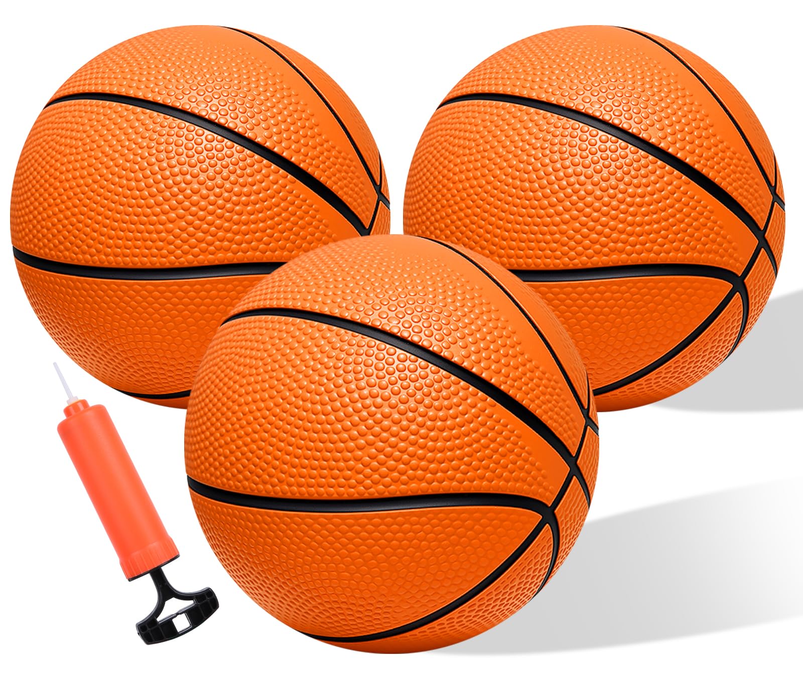 Iyoyo Mini Basketballs,3 Pack 6" Inch Small Basketball Set with Pump Over The Door Mini Hoop Basketball Replacement Toy for Toddlers,Kids,Teenagers for Pool,Indoors,Outdoors