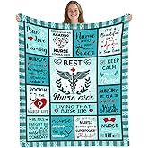 Wazzio Nurse Gifts for Women Men, Christmas Thanksgiving Gifts for Nurses Blanket, Nursing Student Gift for Nurses, Nurse Appreciation Graduation Birthday Gift Blanket 50"x 60"