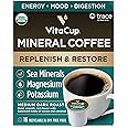 VitaCup Mineral Coffee Pods with Trace Minerals, Hydrate, Replenish & Restore, w/Sea Minerals, Electrolytes, Organic Coffee, Medium Dark Roast, Single Serve Pod Compatible w/Keurig K-Cup Brewers,16 Ct
