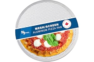 Norjac Pizza Screen, 12 Inch, 1 Pack, Seamless Rim, Restaurant-Grade, 100% Aluminum Pizza Pan, Oven-Safe, Rust-Free.