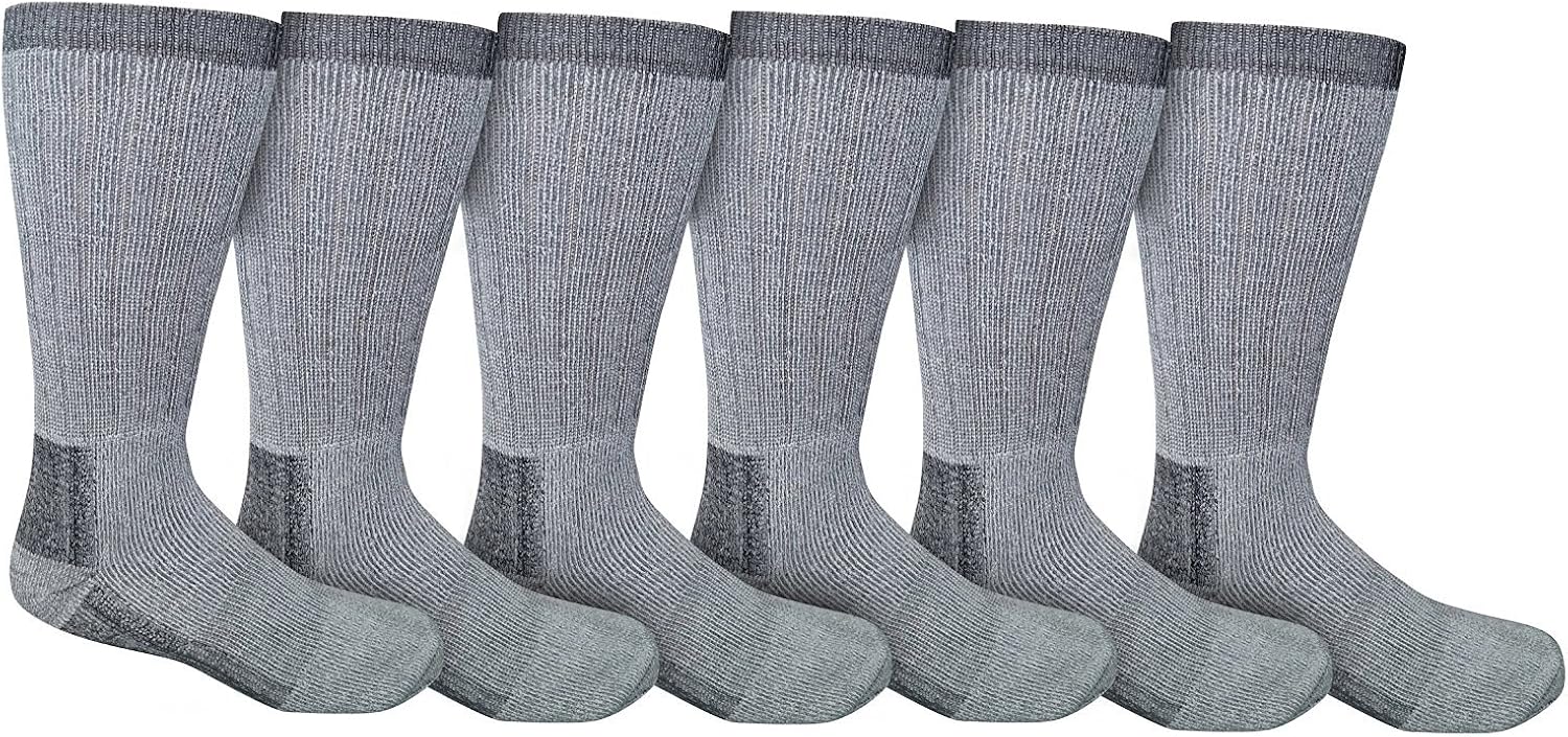 6 Pairs Men's King Size Merino Wool Thermal Socks Size 13