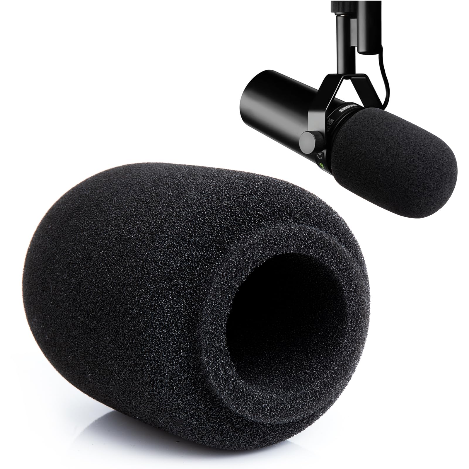YOUSHARES Microphone Cover Foam Compatible with Shure SM7dB Dynamic Vocal Microphone, Mic Windscreen Mic Pop Filter for Streaming, Podcast, and Recording to Blocks Out Plosives