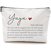 DILSJ Yaya Gifts Noun Makeup Bag, Yaya Gifts For Christmas From Grandkids Cosmetic Bags For Women, Best Grandma Gift From Granddaughters Grandsons Zipper Makeup Pouch Travel Organizer Toiletry Bag