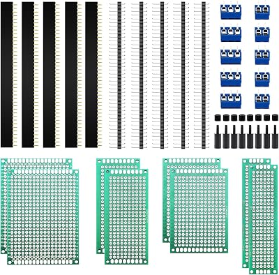 VooGenzek 36 PCS PCB Kit: 8 Double-Sided Boards, 10 Male/Female Headers, 10