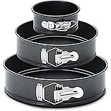 HONGBAKE Springform Pan Set, Cheesecake Pans for Baking (4/"7"/9"), Nonstick Round Cake Pan with Removable Bottom, Leakproof 