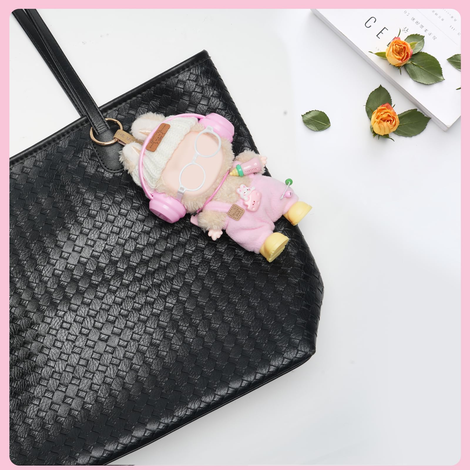 8-Piece Set Dolls Clothes(NO Doll), 17cm Dolls Cute Outfit Accessories, Small Clothes Set for Doll, Gift for Women(Pink)