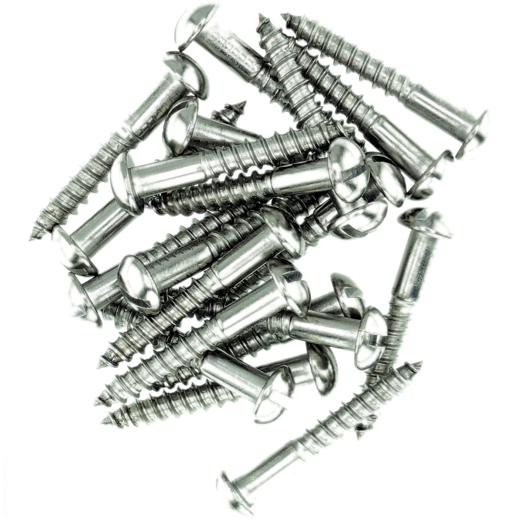 No.6 x 0.48 (3.5mm x 12mm) Slot Pan Wood Screw - Stainless Steel (A2) (Pack of 20)