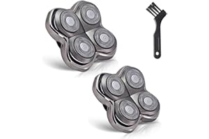 DREBIG 2 Pack Pro 4 Shaver Replacement Heads for Pitbulls Shaver Gold PRO, Silver PRO, Platinum PRO, Floating 4 Heads for a Fast, Close and Smooth Shave