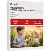 Koala Thick Canvas Textured Double-sided Printer Paper 8.5X11 69LB 50sheets 260GSM Heavyweight Compatible with Inkjet and Laser Printer