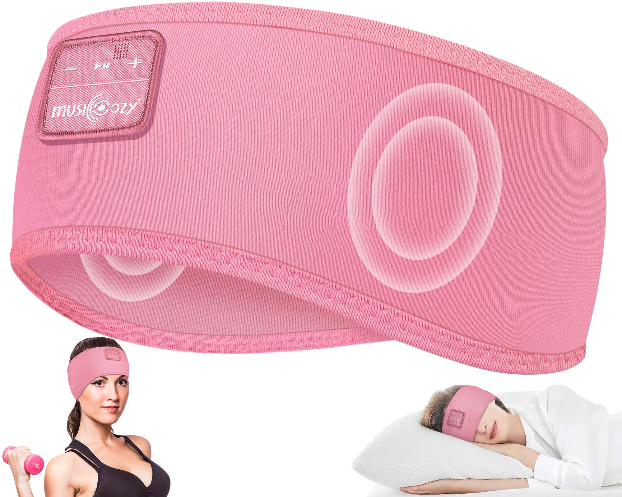 MUSICOZY Sleep Headphones Bluetooth Headband Headphones for Side Sleepers