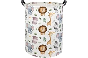 HIYAGON Baby Laundry Hamper Basket Baby Hamper for Nursery Boy and Girl Cute Kids Toys Storage Bin Organizer Animal Room Decor(Animal)