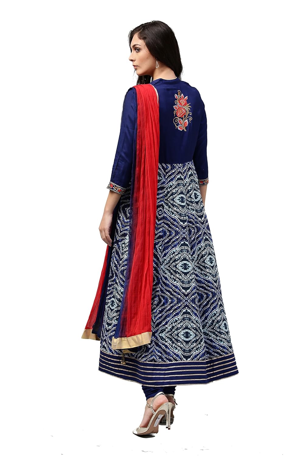 rain and rainbow women's anarkali rayon salwar suit (pack of 3)