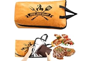 MEGAPUXIN BBQ Blanket for Resting Meat, 22 in Smoker Meat Resting Blanket, Reusable Insulated Waterproof BBQ Accessories Resting Bag with Wide Mouth for Large Brisket/Beef/Pork Ribs - Gift for Men