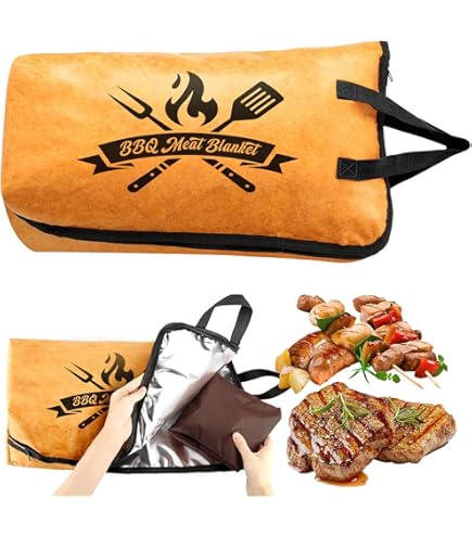thumbnail image 2 of Smoker Covers For Outside BBQ Blanket For Resting Meat, BBQ Brisket Blanket Meat Resting Blanket For Smoking, Reusable Smoker Grilling Meat Insulated Resting Bag With Wide Mouth For Large Brisket/Beef/Turkey (21in Black 2 of 14