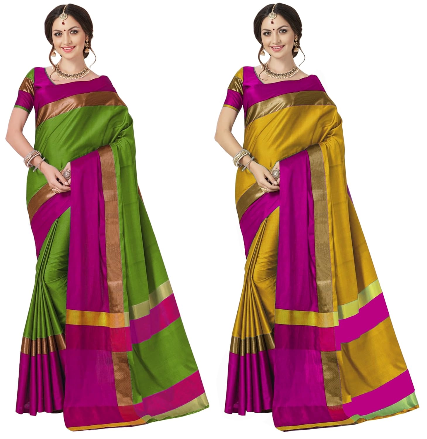 Art Decor Sarees Womens Cotton Silk Saree With Blouse Piece
