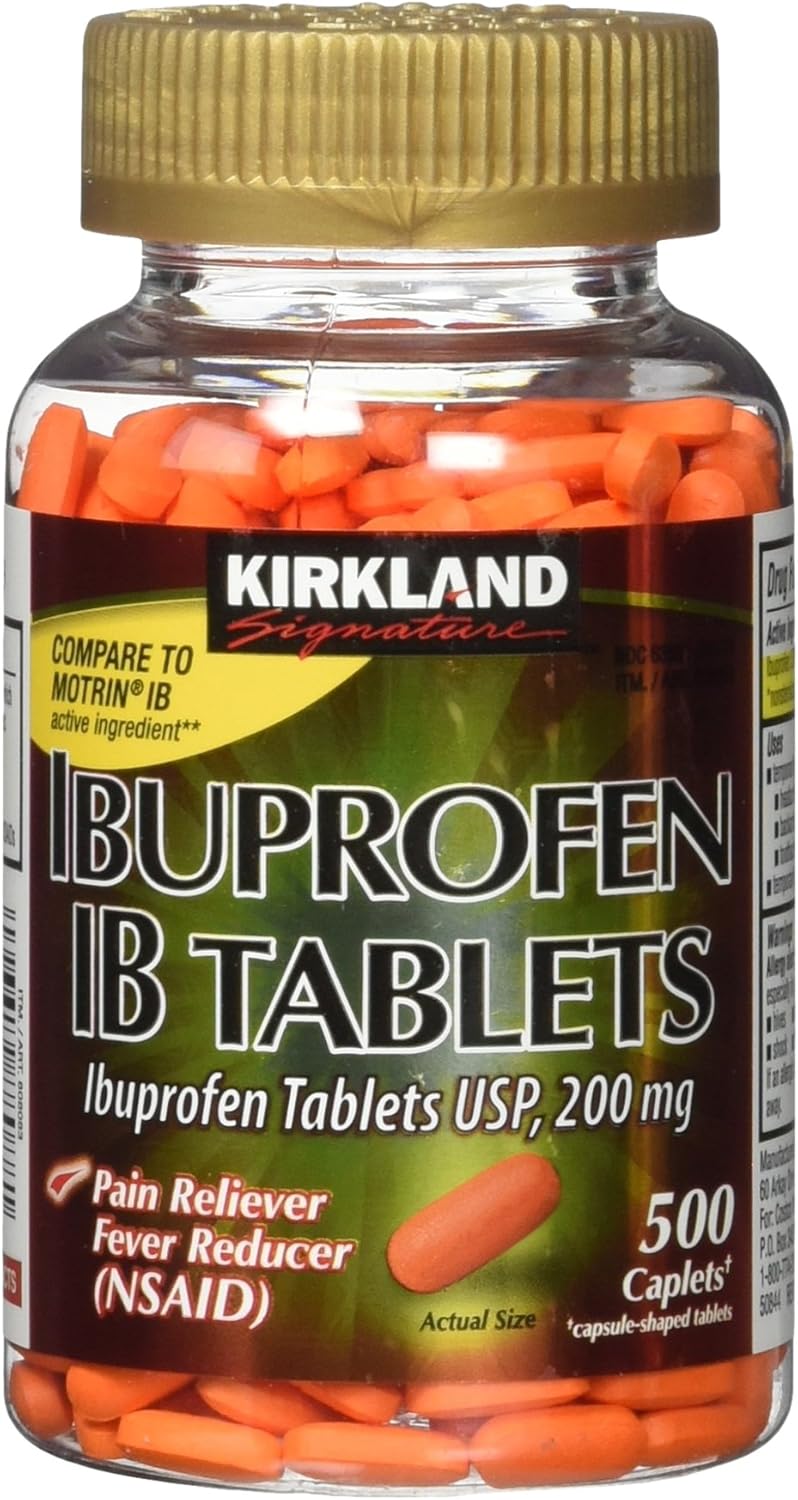 Kirkland Signature Ibuprofen IB Caplets - 500 Count (1 Bottle): Health & Personal Care