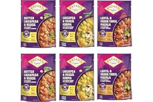 Patak's Ready-to-Eat Meals Variety Pack - Butter Chickpeas & Veggies, Chickpea & Veggie Korma, Lentil & Veggie Tikka Masala - Microwave Meals for Quick Dinners or Lunch - Serve w/ Rice or Naan - 10.5oz (Pack of 6 Total: 2 of Each Meal)
