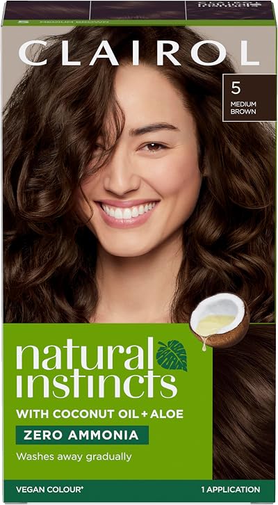 Clairol Natural Instincts Semi-Permanent No Ammonia Hair Dye 5 Medium Brown