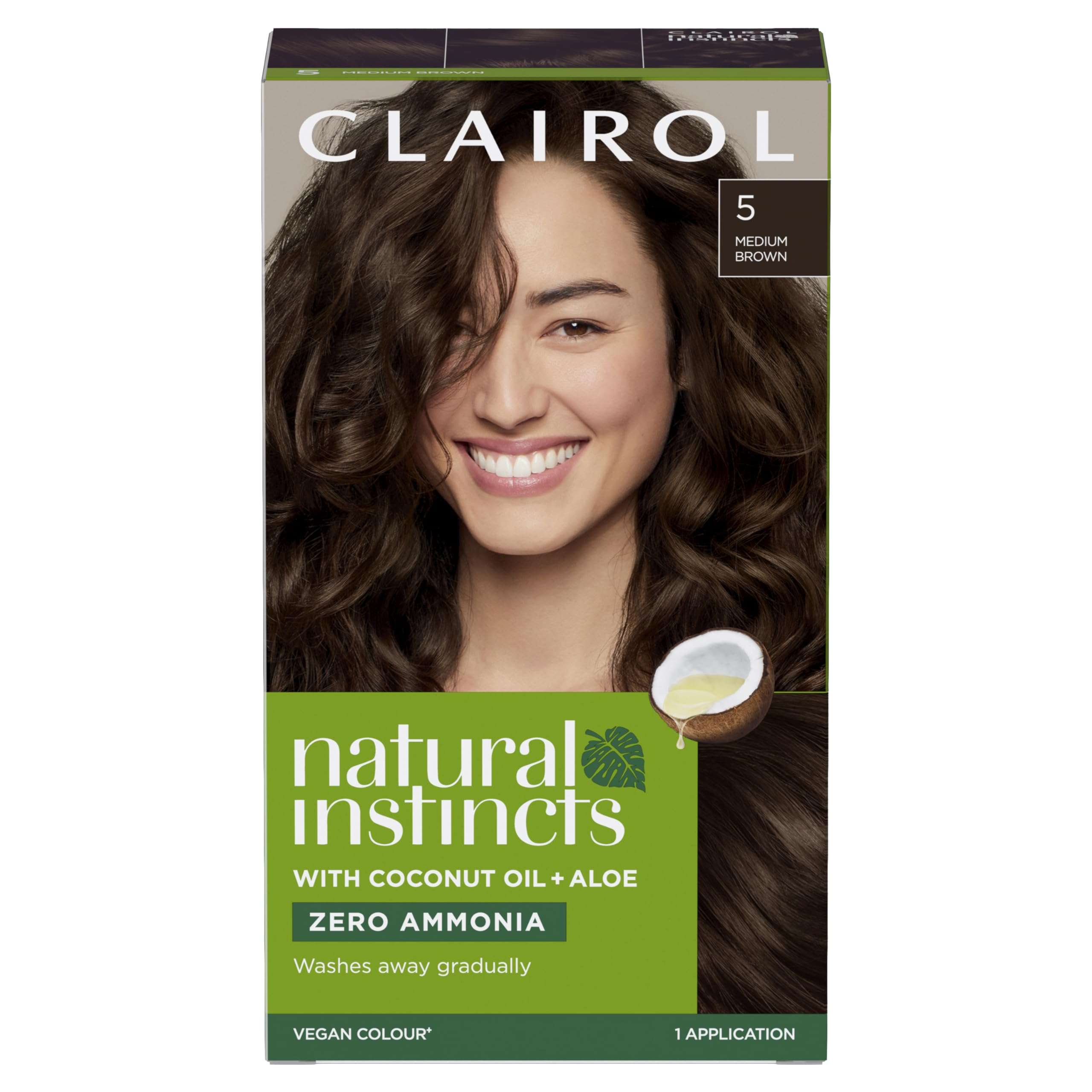 Clairol Natural Instincts Semi-Permanent No Ammonia Hair Dye, 5 Medium Brown