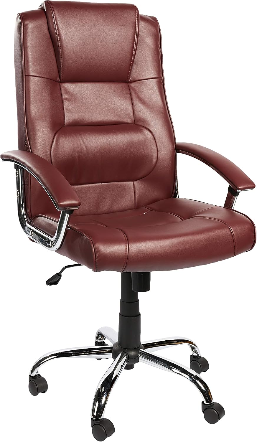 Eliza Tinsley 2008ATG/LBY High Back Leather Faced Executive Armchair with Chrome Base - Burgundy