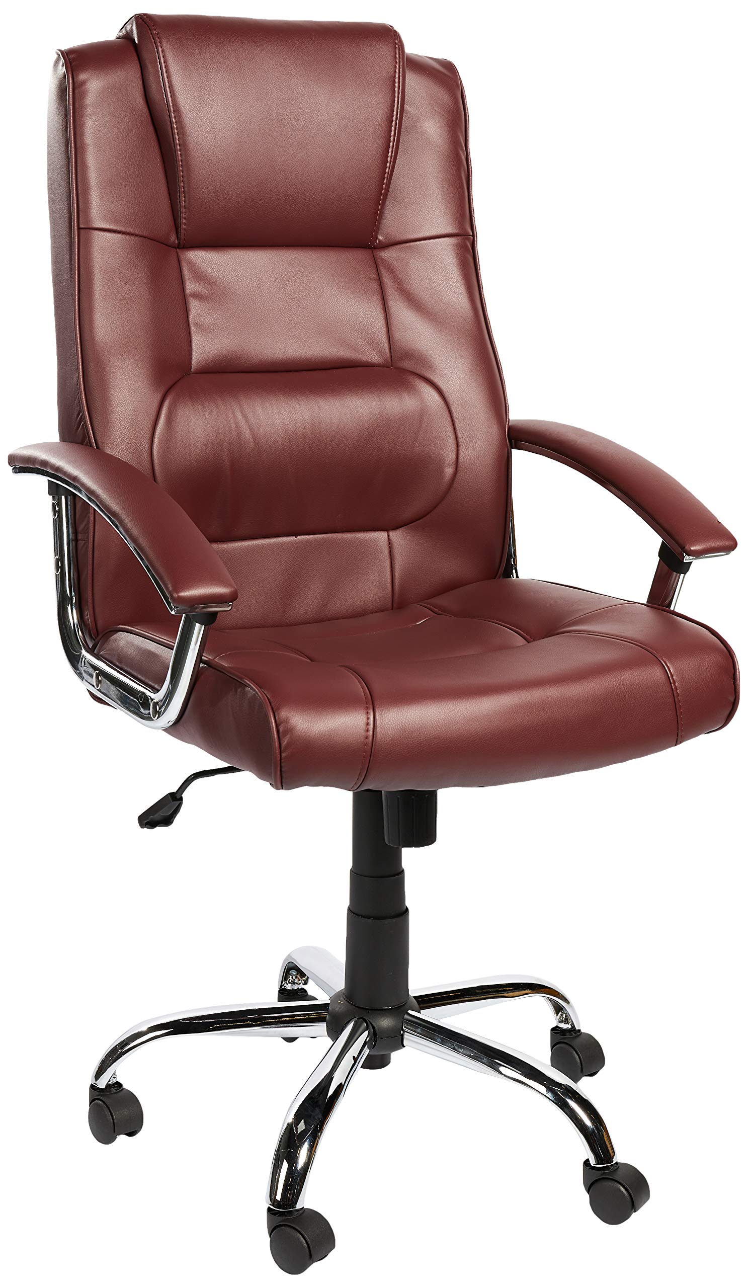 Eliza Tinsley 2008ATG/LBY High Back Leather Faced Executive Armchair with Chrome Base - Burgundy