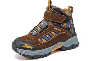 VITUOFLY Boys Hiking Boots Kids Hiking Shoes Girls Outdoor Warm Winter Snow Boots Adventure Trekking Shoes Anti-skid Sneakers Steel Buckle Durable Comfortable