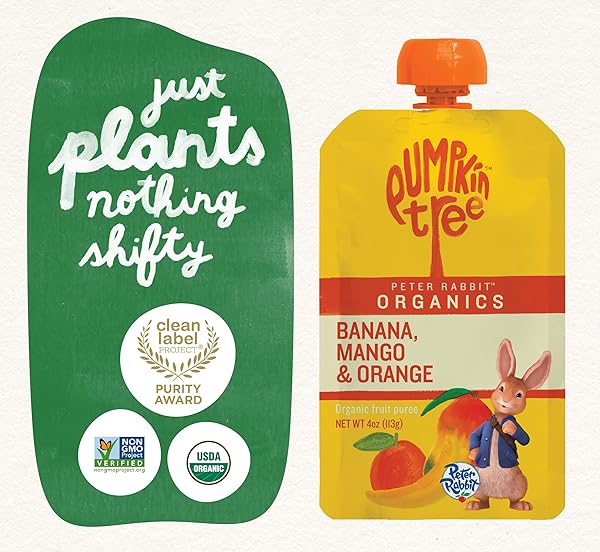 PUMPKIN TREE PETER RABBIT ORGANICS MANGO, BANANA AND ORANGE SNACKS, 4 OZ (PACK OF 10)