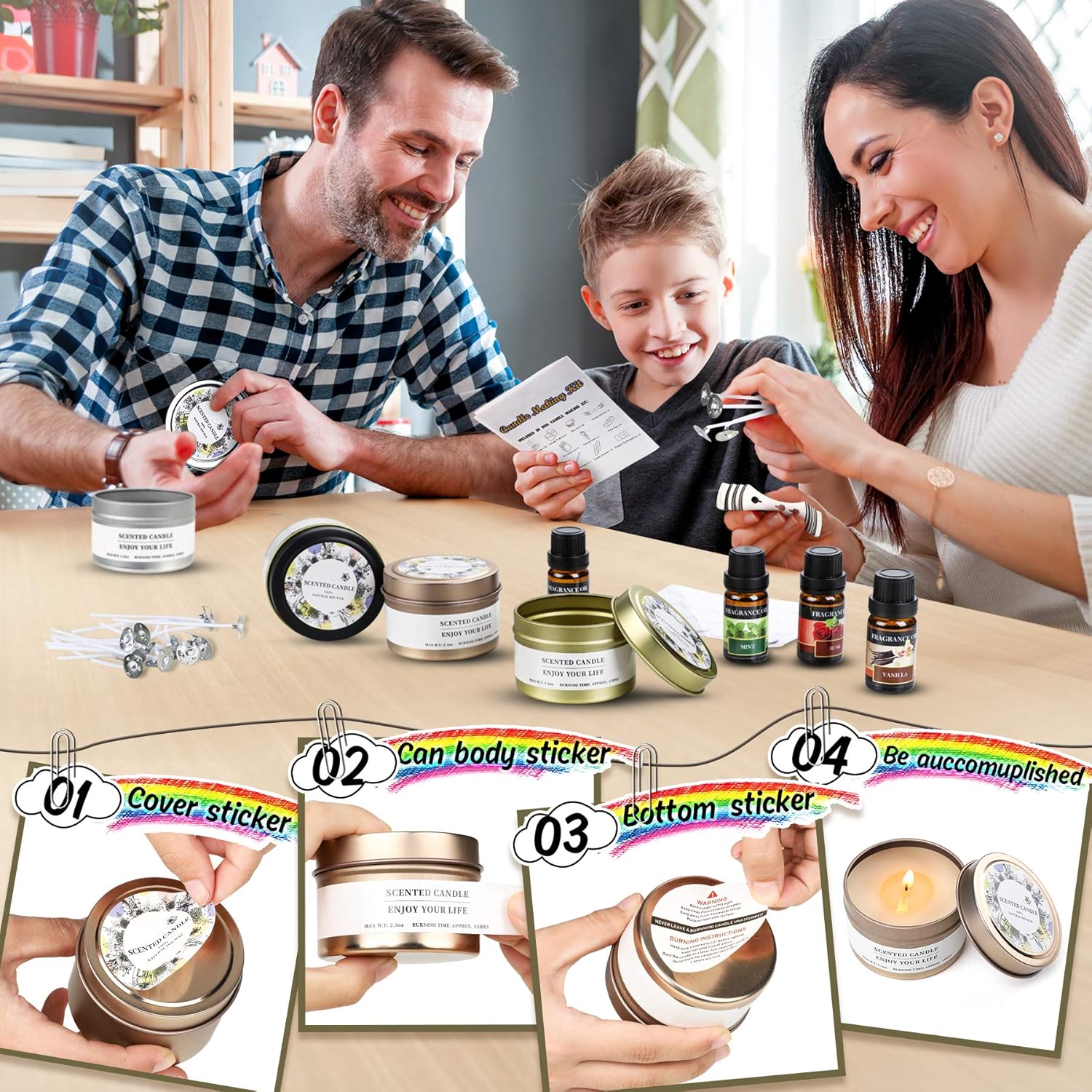 Popolic DIY Scented Candle, Candle Making Kit Supplies Candle Craft Set