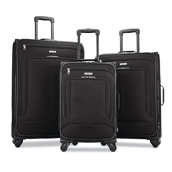 American Tourister Pop Max Softside Luggage Set with Multi-Directional Spinner Wheels, 3-Piece (SP21/25/29)