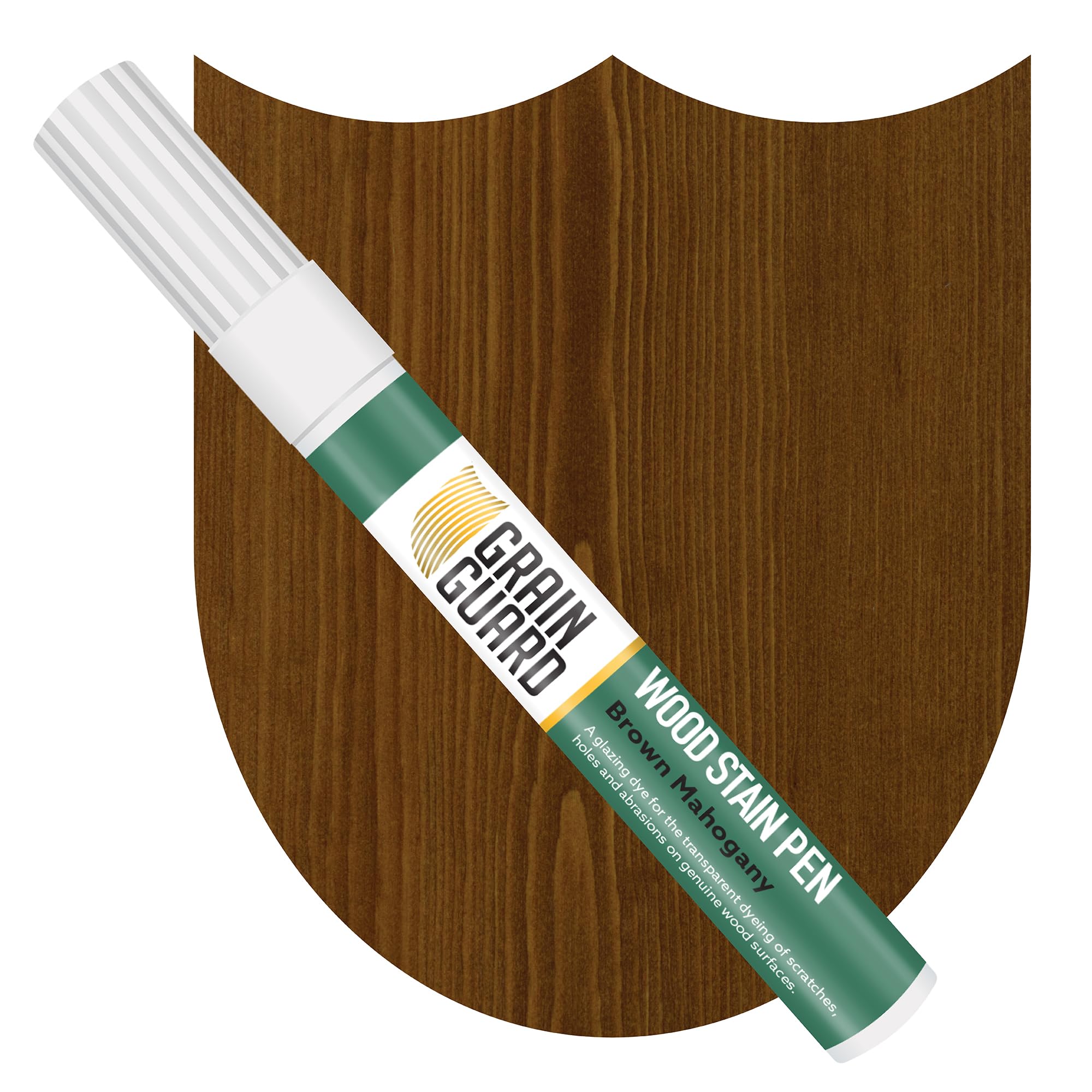 Grain Guard Wood Stain Touch-Up Marker Pens | Brown Mahogany | for Touching Up & Staining Scratches, Scuffs, Marks & Dents | Wooden Floors, Furniture, Doors, Windows | Fast Drying & Waterproof