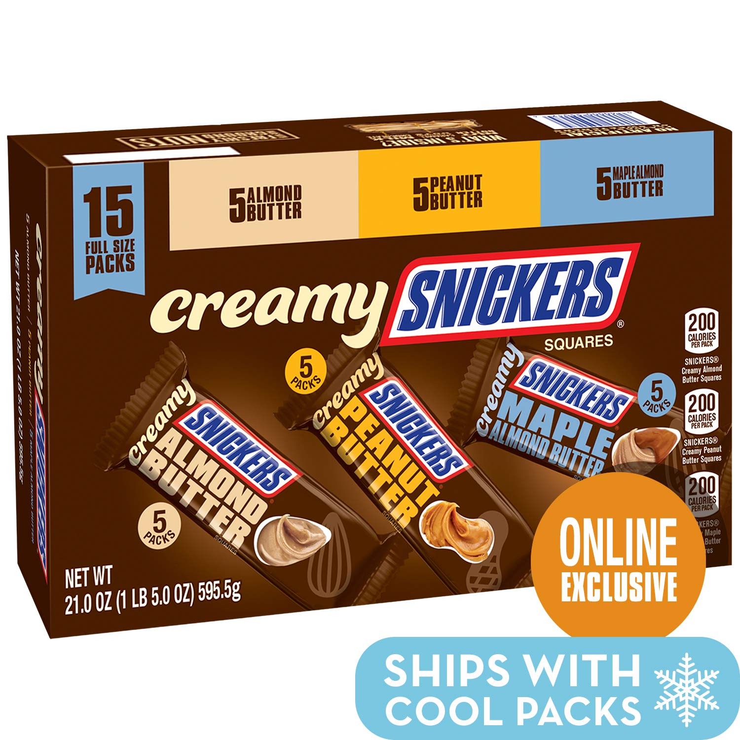 SNICKERS Creamy Singles Size Square Candy Bars Assortment